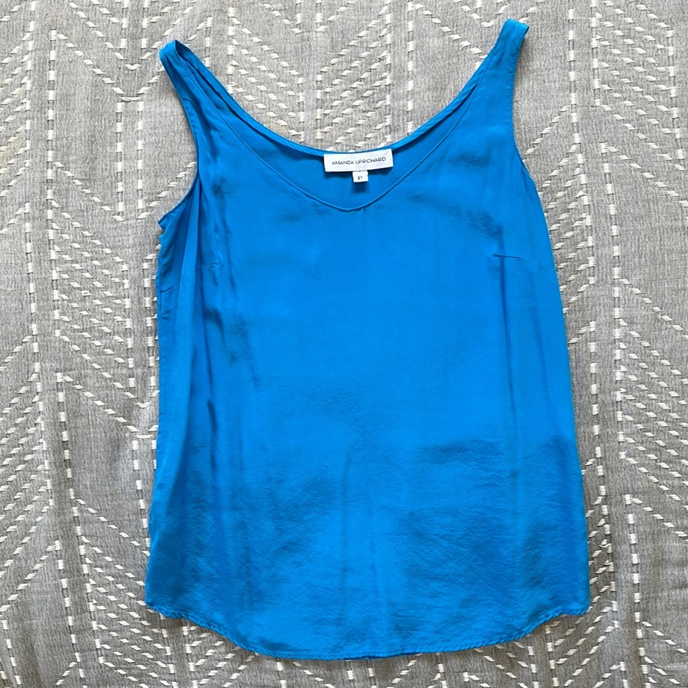 Amanda Uprichard beautiful blue silk top
